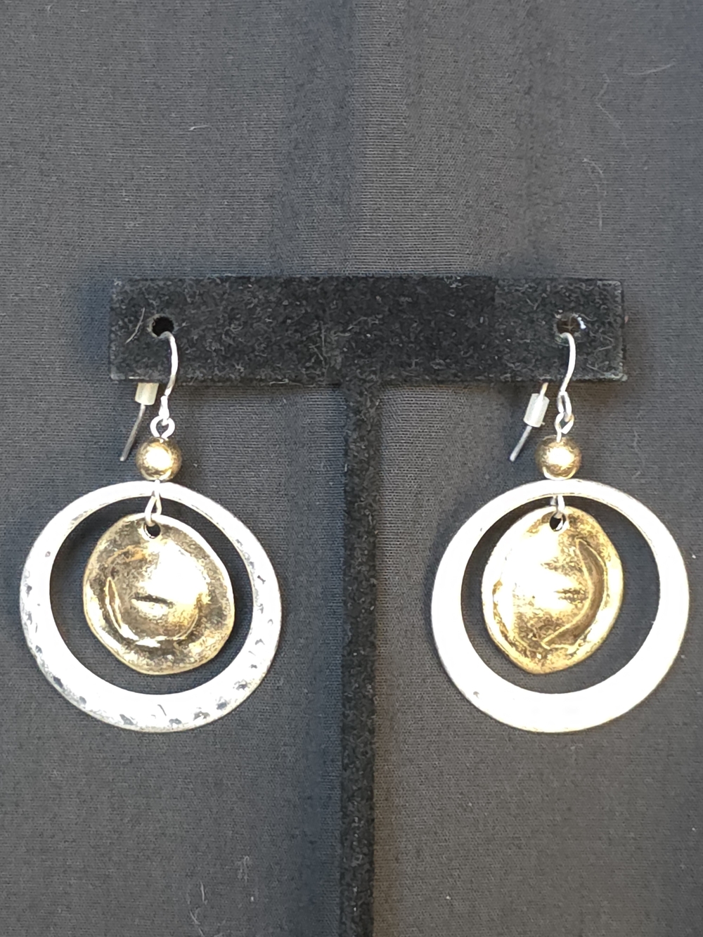 belk Two-Tone Gold and Silver Double Hoop Drop Earrings